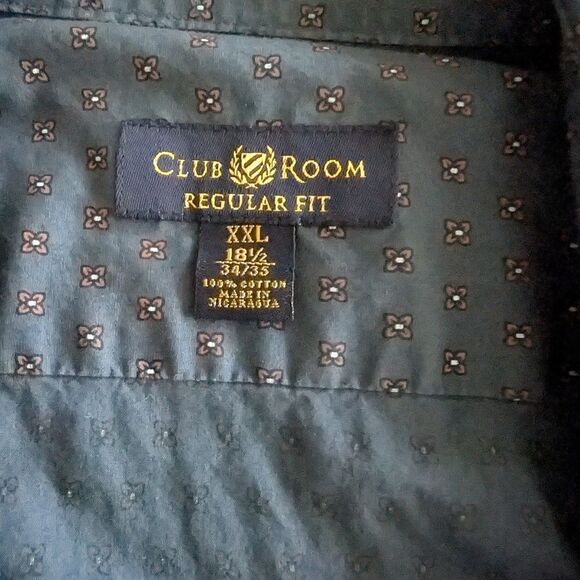 Men's Blue Button-Up Shirt Club Room XXL 18 1/2 - Picture 2 of 2
